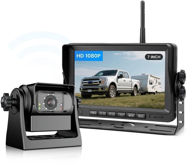 Main image of Wireless WiFi Magnetic Backup Camera 7" IPS Monitor HD 1080P Rechargeable Battery No Wiring - Rear View Reverse Monitoring Hitch Camera for Car Truck Pickup RV Camper 5th Wheel Horse Boat Trailer