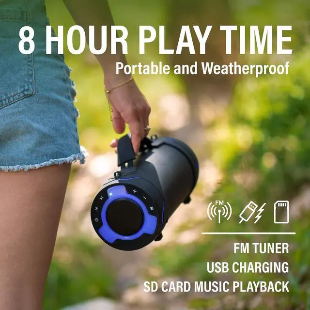 Alt view image 2 of 5 - Tube Portable Weatherproof Bluetooth Stereo Speaker - 3-Inch, Full Range, Tweeters, 8 Hours of Play Time, Sold Individually