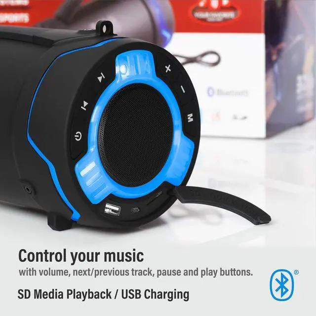 Alt view image 3 of 5 - Tube Portable Weatherproof Bluetooth Stereo Speaker - 3-Inch, Full Range, Tweeters, 8 Hours of Play Time, Sold Individually