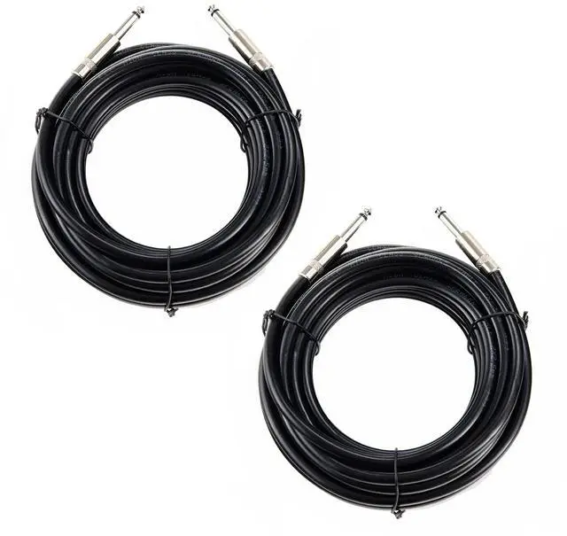 Main image of 2PCS Professional 15 Feet 12 Gauge 1/4 Inch to 1/4 Inch Male Speaker Cables - 15ft 12AWG 6.35mm Stereo Audio Wires DJ Cables - 2 Pack