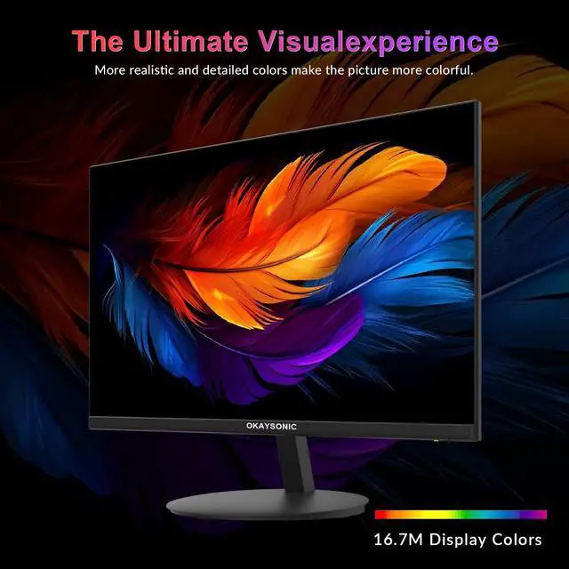 Alt view image 4 of 7 - 24" FHD Office Monitor - 100Hz Refresh Rate & 1ms Response for Ultra-Smooth AMD FreeSync, Frameless, Built-in Speakers, Eye Care