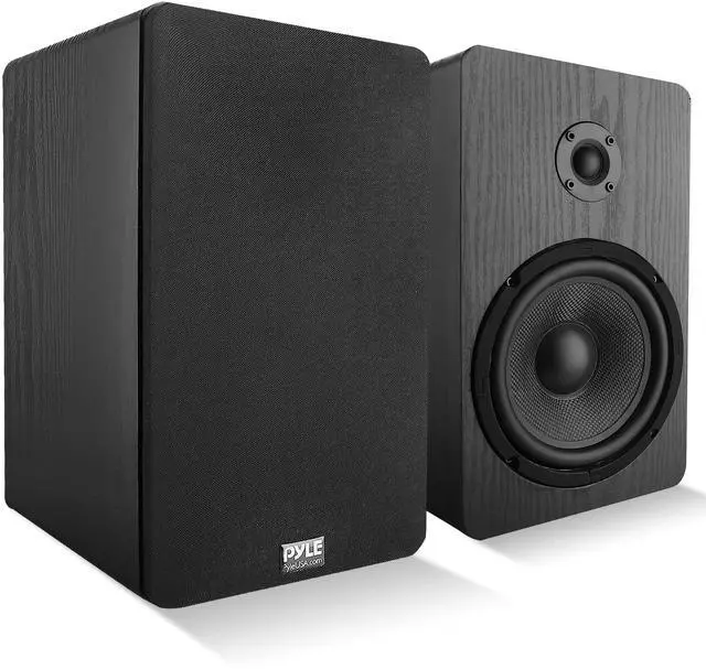 Main image of Usa Wood Bookshelf Speaker - 200W Peak - 6.5 in Woofer -.75mm Dome Tweeter - Wall-Mountable Passive Home Theater Satellite - Audiophile Components - Superior Sound - PSMSP6 - Black, Pair