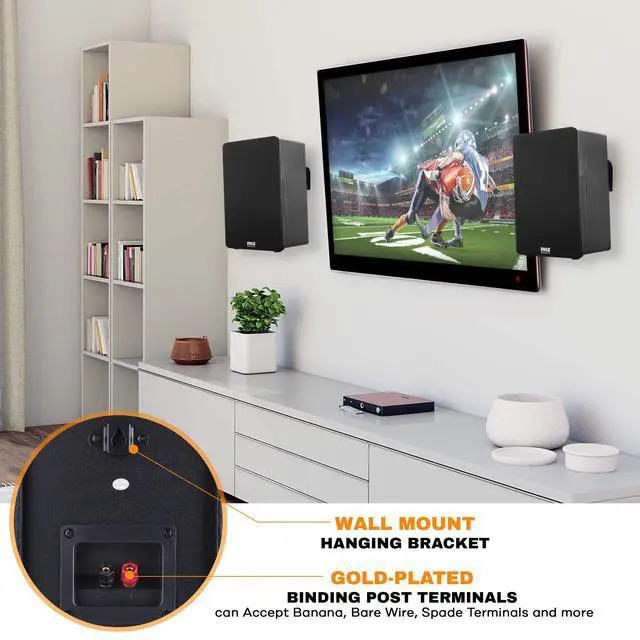 Alt view image 5 of 7 - Usa Wood Bookshelf Speaker - 200W Peak - 6.5 in Woofer -.75mm Dome Tweeter - Wall-Mountable Passive Home Theater Satellite - Audiophile Components - Superior Sound - PSMSP6 - Black, Pair