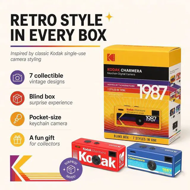 Alt view image 3 of 7 - Charmera Key Chain Digital Camera Bundle | 32GB Memory Card, Storage Case, (4 items)