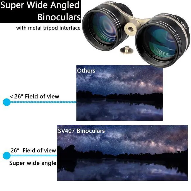 Alt view image 5 of 7 - SV407 Astronomy Binoculars 2.1x42mm, Wide Angle for Stargazing | for Star and Constellations Viewing, 26° Field of View, FMC Coating, IPX6 Waterproof, Opera Glasses, 2x Low-magnification
