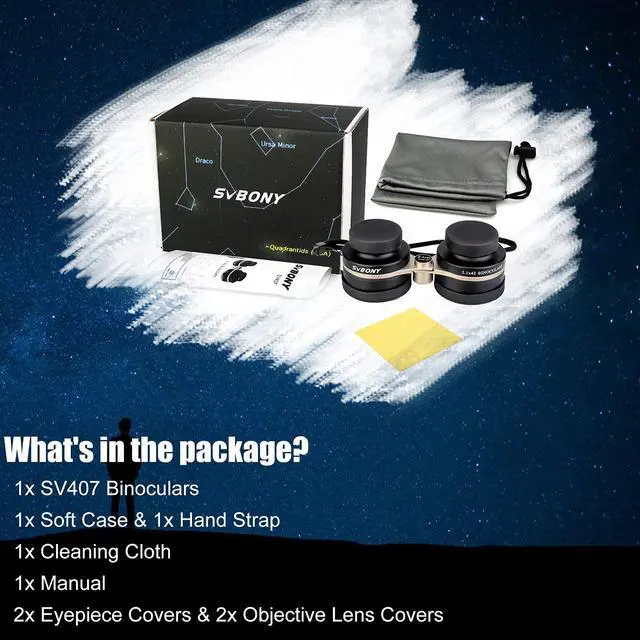 Alt view image 6 of 7 - SV407 Astronomy Binoculars 2.1x42mm, Wide Angle for Stargazing | for Star and Constellations Viewing, 26° Field of View, FMC Coating, IPX6 Waterproof, Opera Glasses, 2x Low-magnification