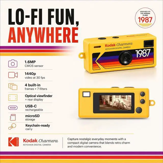 Alt view image 4 of 7 - Charmera Key Chain Digital Camera Bundle | 32GB Memory Card, Storage Case, (4 items)