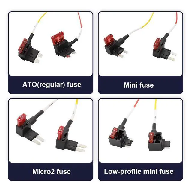 Alt view image 3 of 7 - Fuse Box Cable Hardwire Kit, 4 in 1 ATO (Regular), Mini, Micro, Low-Profile Mini, 2Pcs Each