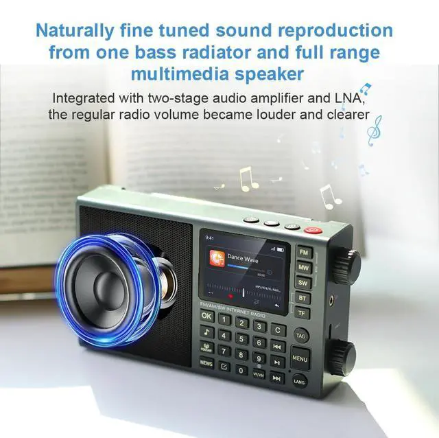 Alt view image 7 of 7 - LC90 Mini Multi-Band Smart Internet Radio Portable AM/FM/SW/MW | 40k+ Global Internet Radio Stations with Stortwave SSB Receiver,Bluetooth,TF Card,All World Radios,digital radio, choyoung