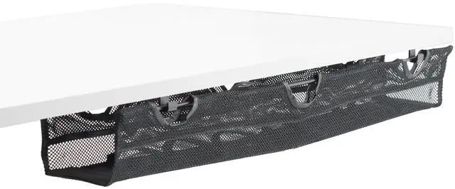 Main image of Under Desk 36 inch Mesh Net Cable Management with Power Strip Holder, Wire Organizer, Adjustable Home Office Standing Desk Cord Storage, Black, DESK-AC36MH-S