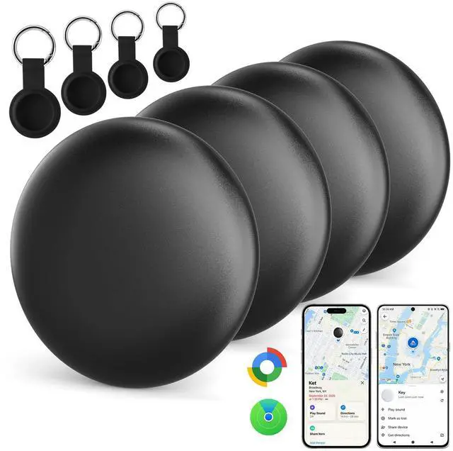 Main image of Tracker Tag, Bluetooth Item Finder, Compatible with Both iOS & Android | Works with Find My & Find Hub Apps, for Keys, Wallet, Luggage, Pets, 4-Pack