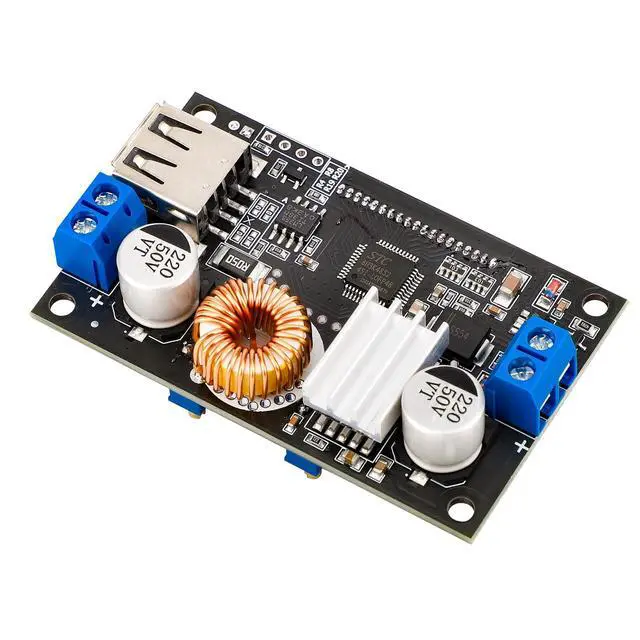 Alt view image 7 of 7 - DC Buck Converter Adjustable Voltage Regulator 12V 6V-32V to 1.5-32V 5A, LCD Screen Step Down Converter with USB Port and Protective Case