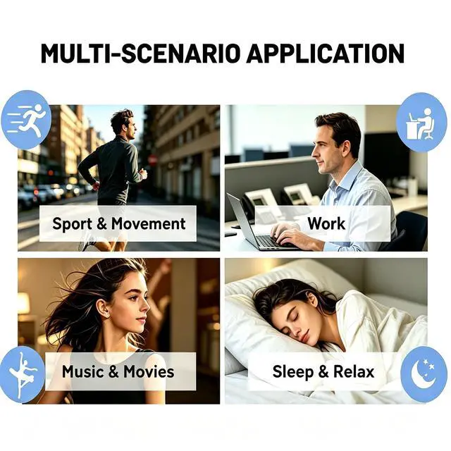 Alt view image 7 of 7 - Sleep Earbuds Bluetooth 5.4, Mini Invisible Noise Blocking Sleeping Headphones, Hidden Earbuds with LED Display for Small Ears, for Side Sleepers Meditation Travel Gym Workout (Black)