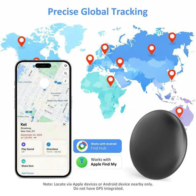 Alt view image 3 of 7 - Tracker Tag, Bluetooth Item Finder, Compatible with Both iOS & Android | Works with Find My & Find Hub Apps, for Keys, Wallet, Luggage, Pets, 4-Pack