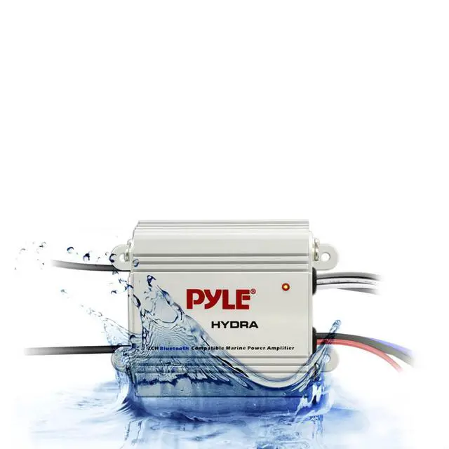 Alt view image 4 of 5 - Auto 2-Channel Bridgeable Marine Amplifier - 200 Watt RMS 4 OHM Full Range Stereo w/ Wireless Bluetooth & Powerful Prime Speaker - High Crossover HD Music Audio Multi-Channel System