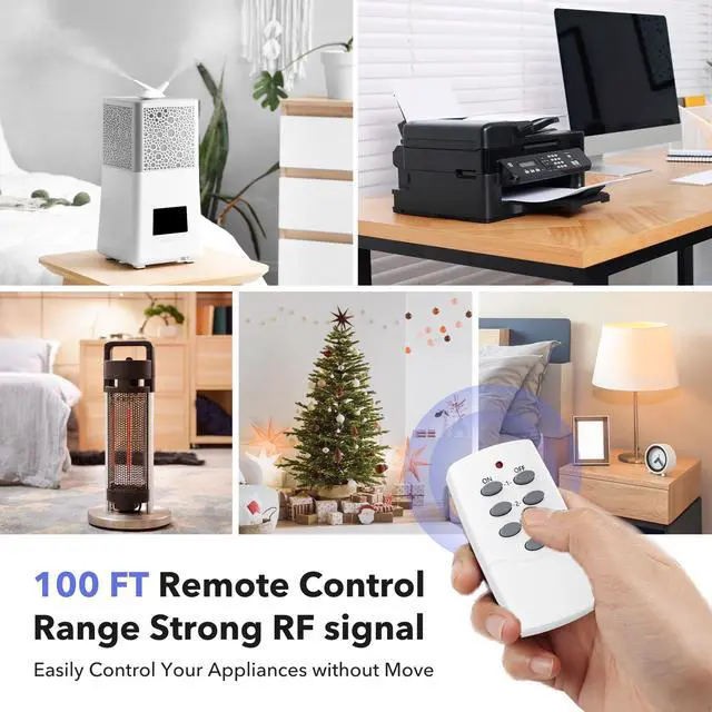 Alt view image 6 of 7 - Remote Control Power Strip with 3 Independent Outlets, 4 USBs | 20W USB-C, 3.9Ft Extension Cord, 15A/1875W Overload, Protection for Home Office