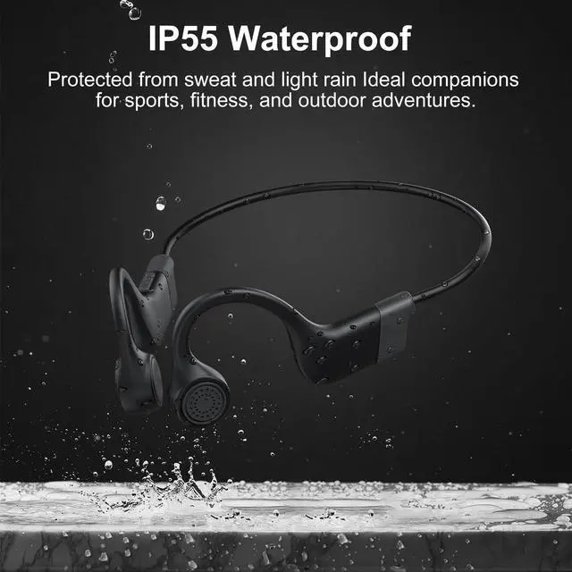 Alt view image 6 of 6 - Bone Conduction Headphones, 2026 Upgraded Open-Ear Bluetooth Wireless Sport Headphones,Waterproof Wireless Headphones with Built-in Mic for Sports,Workout, Running, Hiking, Cycling (Black)