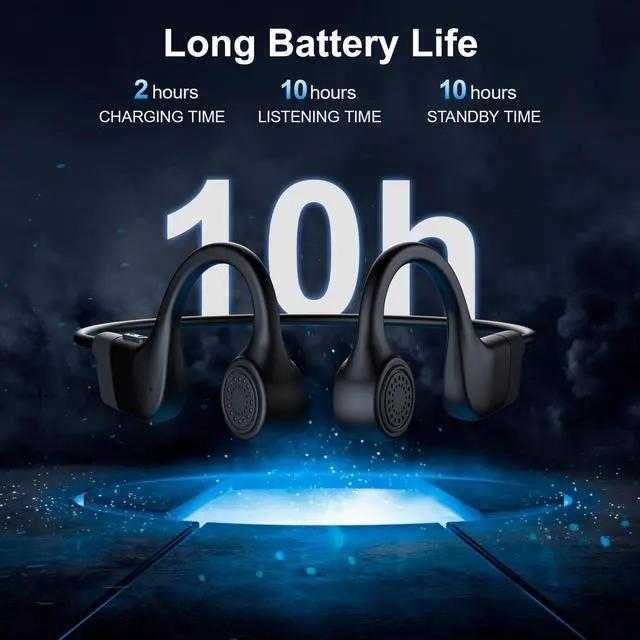 Alt view image 5 of 6 - Bone Conduction Headphones, 2026 Upgraded Open-Ear Bluetooth Wireless Sport Headphones,Waterproof Wireless Headphones with Built-in Mic for Sports,Workout, Running, Hiking, Cycling (Black)