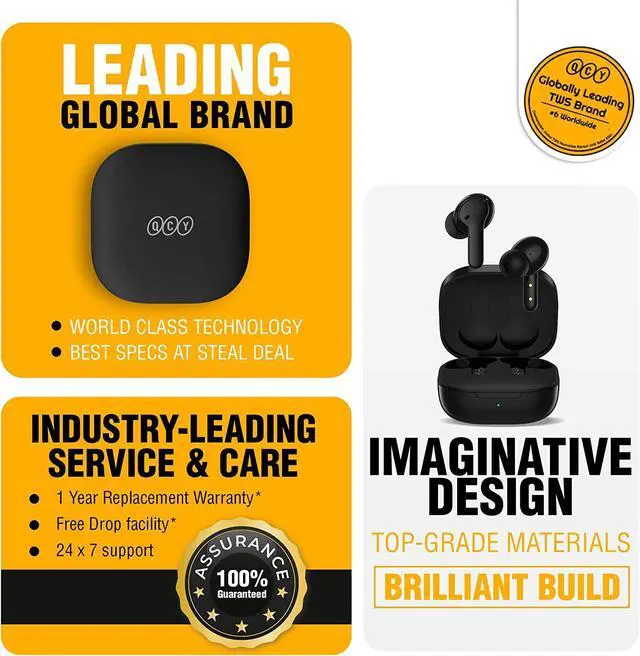 Alt view image 2 of 7 - T13 True Wireless Earbuds Bluetooth 5.1 Headphones Touch Control with Charging Case Waterproof Stereo Earphones in-Ear Built-in Mic Headset 40H Playtime (Black)