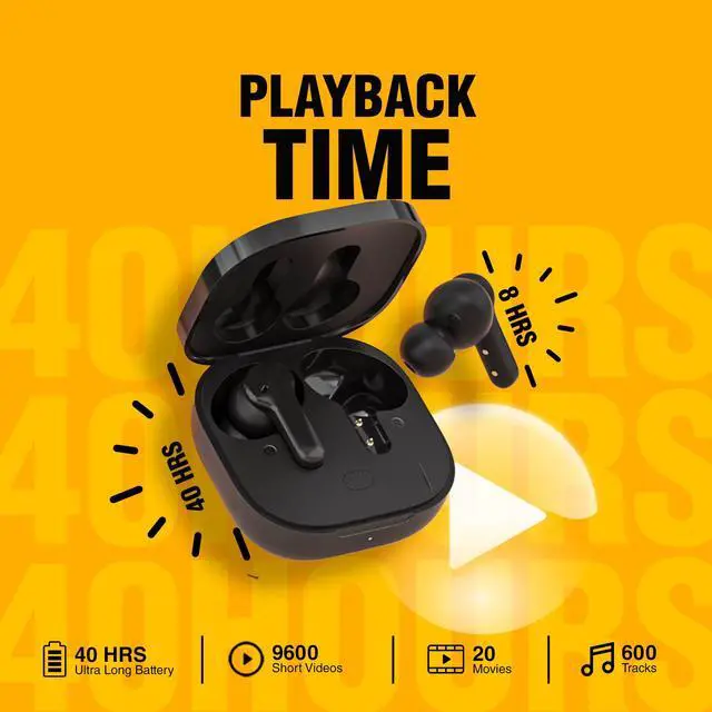 Alt view image 3 of 7 - T13 True Wireless Earbuds Bluetooth 5.1 Headphones Touch Control with Charging Case Waterproof Stereo Earphones in-Ear Built-in Mic Headset 40H Playtime (Black)
