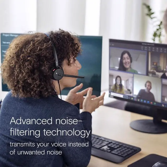 Alt view image 6 of 7 - Impact 460T Binaural On-Ear USB C and USB A Wired Headset with Dual Noise-Canceling Mics, Microsoft Teams Certified, Plug-and-Play, Ideal for Office, Remote Work, Zoom & Business Calls