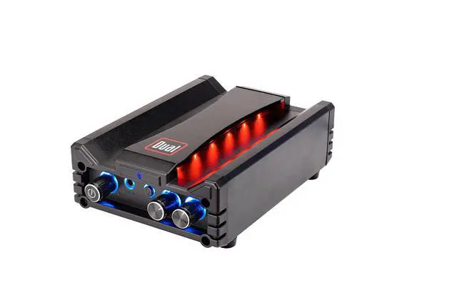 Alt view image 7 of 7 - DBTMA100 Micro 2-Channel Class-D Bluetooth Amplifier | 100W peak power, up to 100ft Bluetooth range, 3.5mm AUX input, stereo RCA outputs, compact black design, for home audio