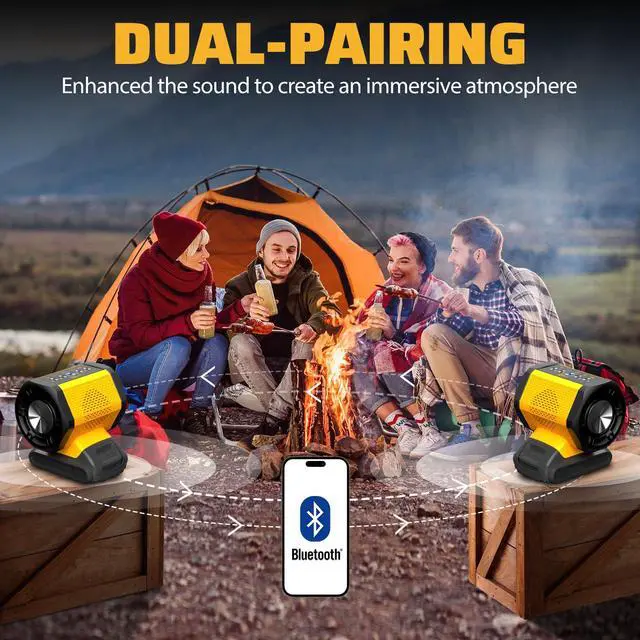 Alt view image 4 of 7 - Bluetooth Speaker Fit for DeWALT 20v Max Battery | USB-A/C Charging For Jobsite Camping Party(Battery not included)