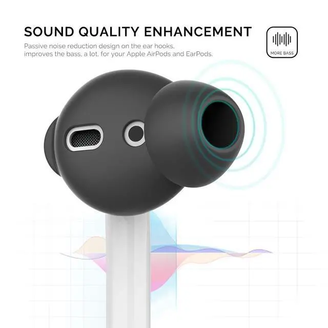 Alt view image 3 of 7 - 4 Pairs AirPods Ear Tips | Added Storage Pouch, Noise Reduction, Anti Slip, Secure Fit, Comfortable Silicone Ear Tips Compatible with Apple AirPods