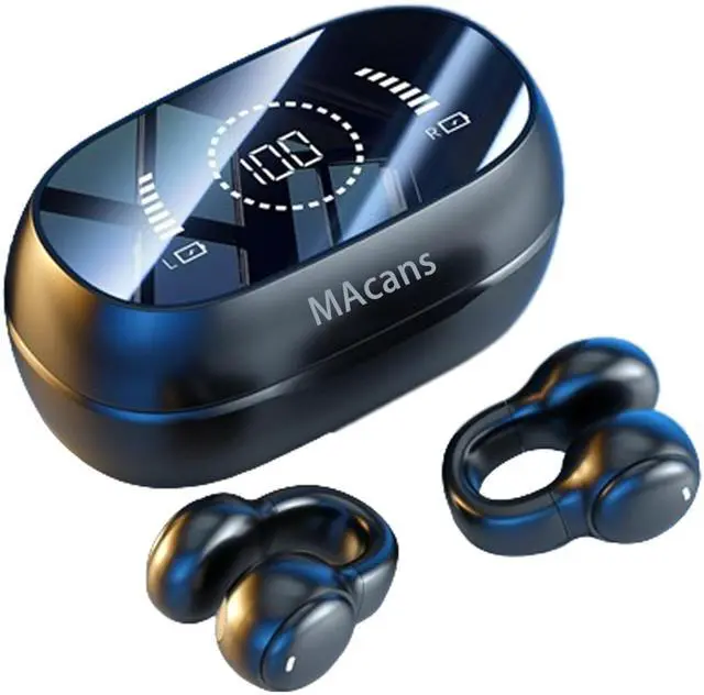 Main image of Wireless Earbuds Open Ear Clip Headphones Air Conduction Earbuds LED Power Display Earphones Sport Bluetooth 5.3 Headphones (Black)