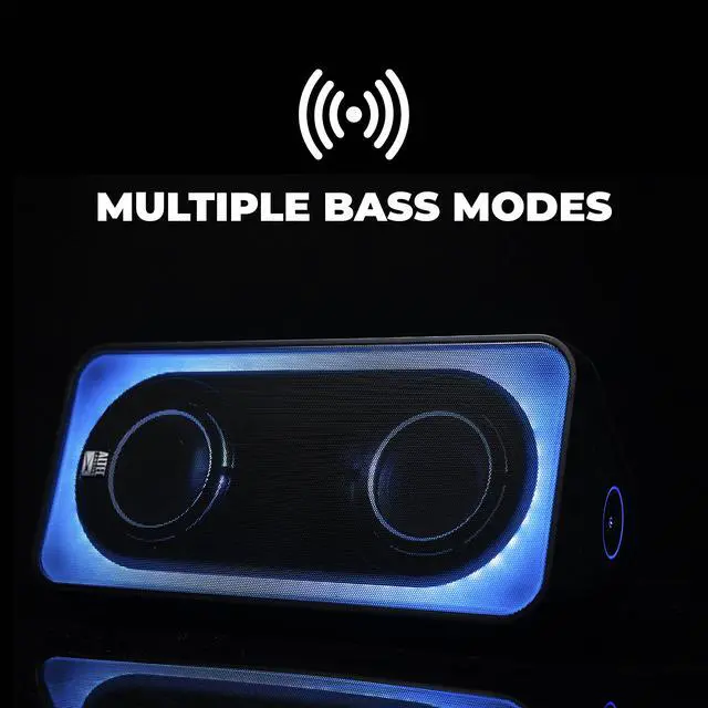 Alt view image 4 of 7 - Portable Bluetooth Speaker, 180W RMS, Deep Bass Subwoofer