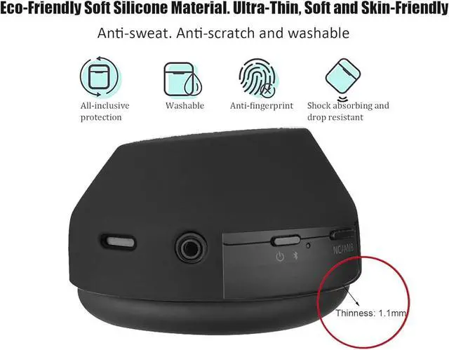 Alt view image 4 of 7 - XM5 Sweat Covers Accessories for Sony WH-1000XM5 - Black | Soft Silicone Case, 3-in-1 Headphone Covers with Ear Cover & Headband Cover & Shell Protector, Sweatproof & Washable