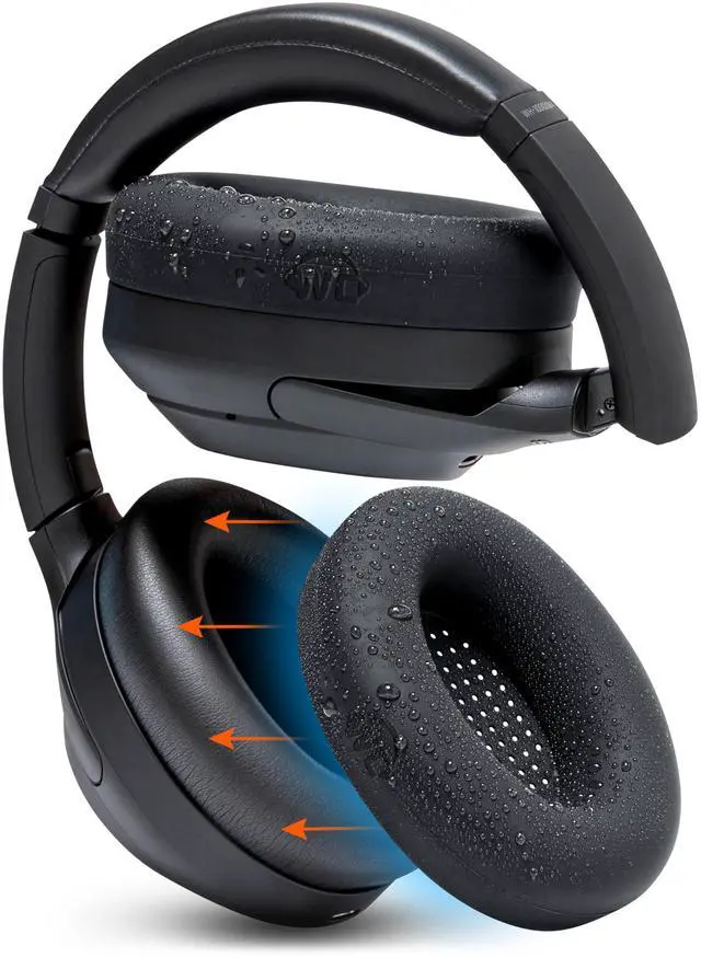 Main image of SweatZ XM4 - Patented Protective Earpad Sweat Covers for Sony WH1000XM4 by | Silicone Ear Covers for Sony WH-1000XM4 Headphones | Sweatproof & Easily Washable | Black