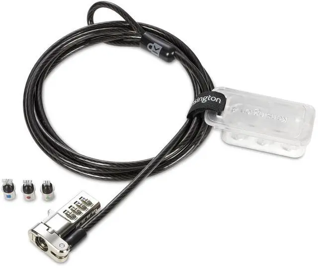 Main image of Universal 3-in-1 Combination Laptop Lock, Computer Security Locking Cable - Resettable Version (K62316WW), Black
