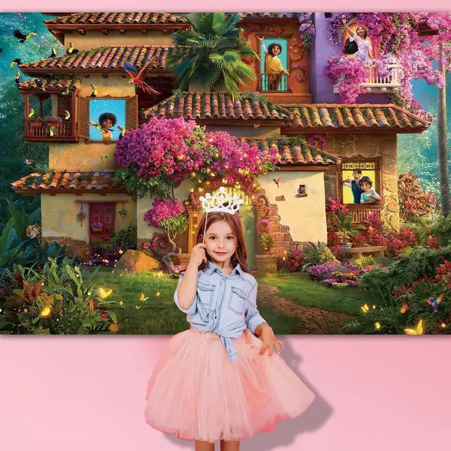 Alt view image 5 of 7 - 7x5FT Magic House Backdrop,Magic Movie Background Magical House Banner Party Decor Cartoon Theme Birthday Party Backdrop Supplies for Girls