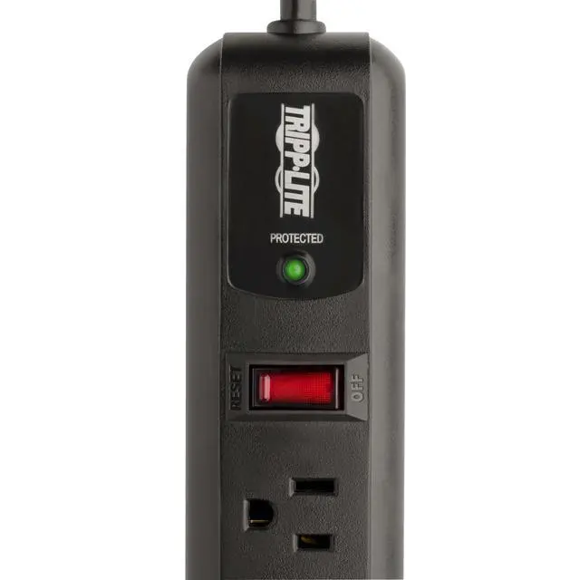 Alt view image 5 of 7 - 7 Outlet (6 Right Angle + 1 Transformer Outlet) Surge Protector Power Strip, 4ft Cord, Black, & $25K INSURANCE (TLP74RB)