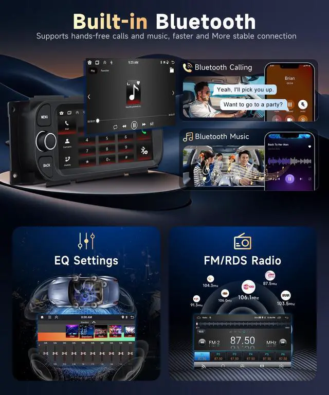 Alt view image 7 of 7 - 5Ghz WiFi Car Radio for Dodge RAM 2002-2006, for Jeep Wrangler 2003-2006,Jeep Grand Cherokee 1999-2004,Android 15 Car Stereo,6.86nch IPS Touchscreen,Carplay/Android Auto,Bluetooth GPS Camera