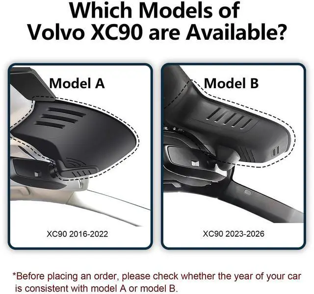 Alt view image 2 of 7 - Front 4K & Rear 1080P Dash Cam for Volvo XC90 2023-2026(Model B) | B5 B6 T8 etc, Integrated OEM Look,UHD 2160P Video,WiFi & App, Loop Recording, Easy to Install, GPS, 128GB Card