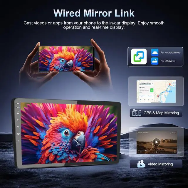 Alt view image 6 of 7 - Linux Car Stereo for Toyota Prius (Non JBL) 2010 2011 2012 2014 2015 | 9'' IPS Screen Fast Boot Radio for Prius Car Play with Wireless Carplay Android Auto SWC Bluetooth FM EQ Backup Camera