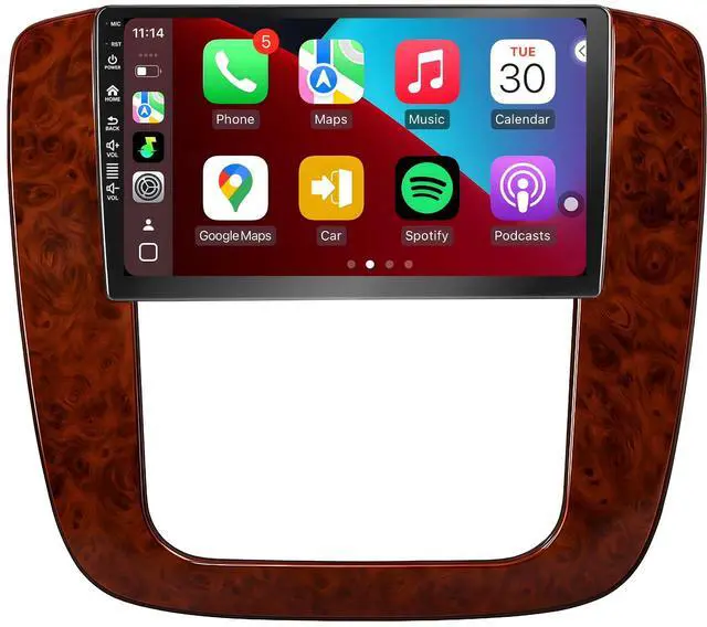 Main image of 5G WiFi(6) Car Radio for GMC Yukon Chevrolet Chevy Silverado 2007-2013 Tahoe Sierra Android13/Wireless CarPlay/Android Auto/Touch Screen/GPS Navigation/Bluetooth/FM/HD Backup Camera (Mahogany(2+64))