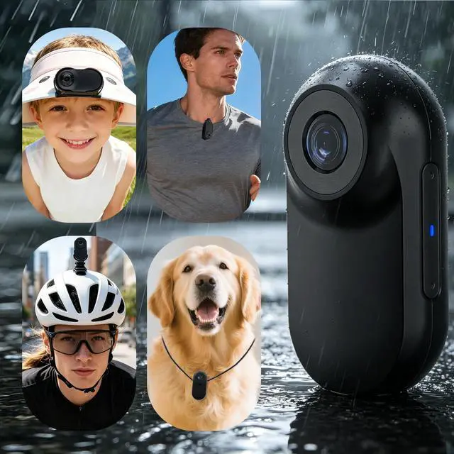 Alt view image 3 of 7 - Mini Body Camera, Thumb Size Wearable 1080P Action Camera with 16GB | Magnetic Necklace POV Cam, Helmet Mount,Mounting Kit for Cycling,Vlogging,Sports,Up to 128GB Expandable,Gift for Men & Women
