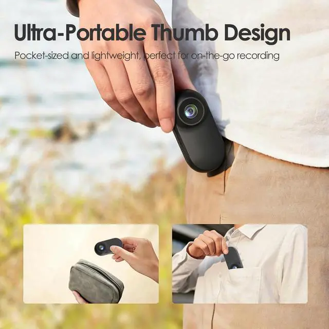 Alt view image 6 of 7 - Mini Body Camera, Thumb Size Wearable 1080P Action Camera with 16GB | Magnetic Necklace POV Cam, Helmet Mount,Mounting Kit for Cycling,Vlogging,Sports,Up to 128GB Expandable,Gift for Men & Women