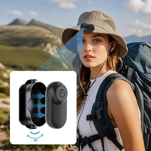Alt view image 7 of 7 - Mini Body Camera, Thumb Size Wearable 1080P Action Camera with 16GB | Magnetic Necklace POV Cam, Helmet Mount,Mounting Kit for Cycling,Vlogging,Sports,Up to 128GB Expandable,Gift for Men & Women