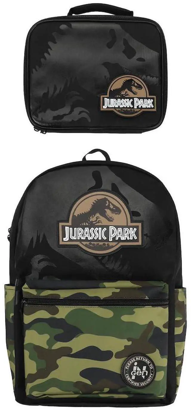 Main image of Jurassic Park INGEN Camo 17" Backpack and Lunch Tote Set