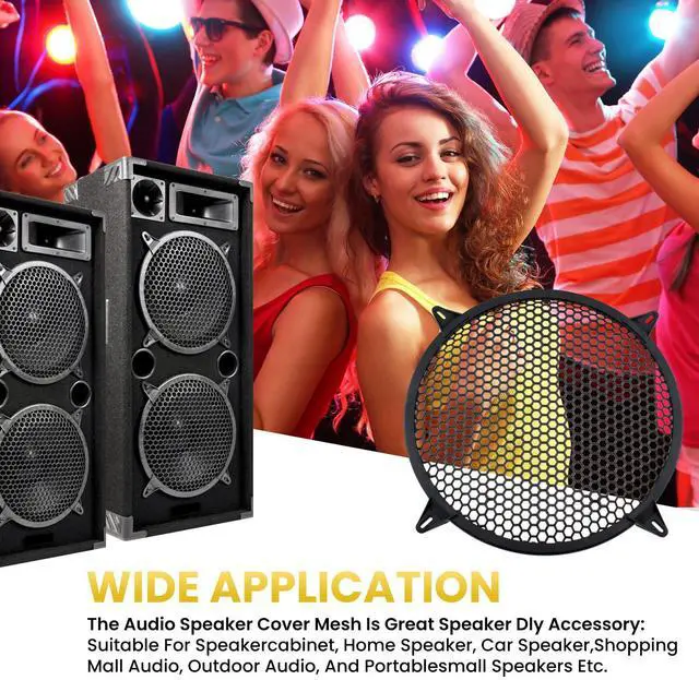 Alt view image 6 of 7 - 12 Inch Speaker Grill Cover, 2 Pack ABS Mesh 12" Round Subwoofer | Speaker Grills with Mounting Screws