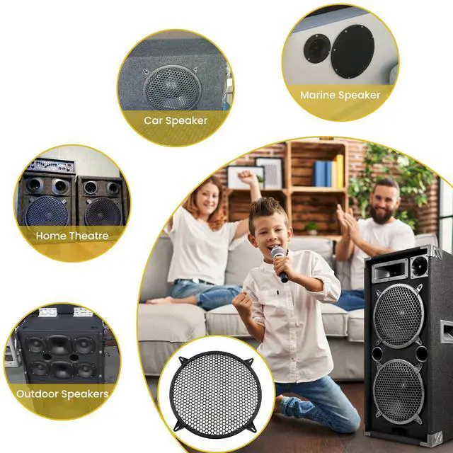 Alt view image 7 of 7 - 12 Inch Speaker Grill Cover, 2 Pack ABS Mesh 12" Round Subwoofer | Speaker Grills with Mounting Screws