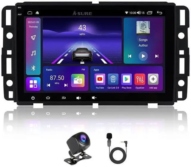 Main image of 8Core Android 15 Car Stereo Radio for 2007-2013 Chevy Silverado GMC Sierra | 4+64GB, Wireless CarPlay Android Auto, 8 inches Touchscreen, Plug & Play Head Unit Replacement, GPS Navigation, AHD Camera