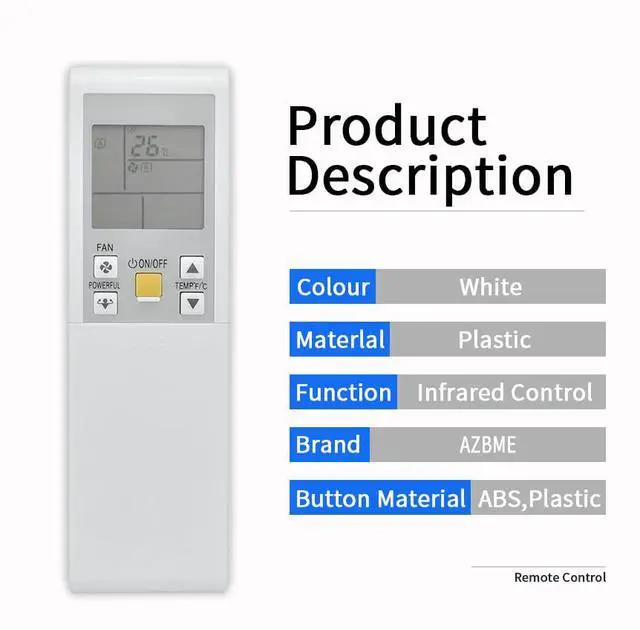 Alt view image 4 of 7 - Replacement Remote Control for Daikin AC Air Conditioner ARC452A9 ARC452A10 ARC452A19 ARC452A20 ARC452A21 ARC452A23 ARC466A36