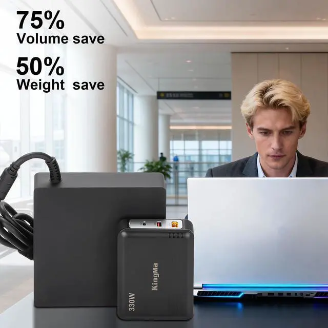 Alt view image 7 of 7 - 330W GaN Laptop Charger for HP OMEN17,XT60 Charger with 7.4 * 5.0mm Power Port3-Port Portable Travel AdapterPD 3.0 Fast Charging,Compatible with HP OMEN 17 W120TX/ W205TX/ ASUS ROG NUC970