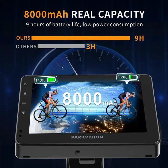 Alt view image 4 of 7 - Bike Rear View Camera,8000mAh Battery,4.3'' 1080P Monitor | 9-Hour Runtime,110° Wide Angle,Night Vision,Auto-Dimming HD Screen,360° Rotatable,3-Min Install,for Mountain, Road, Ebike