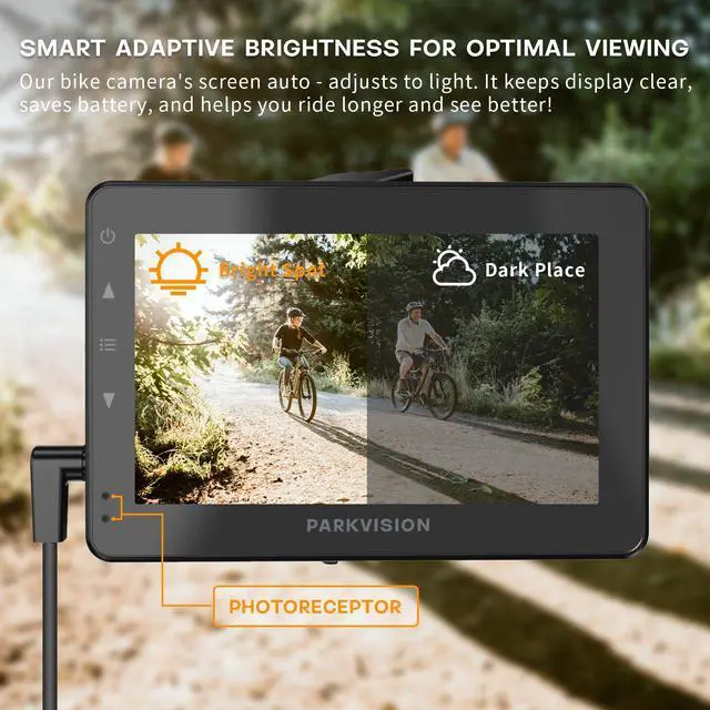 Alt view image 3 of 7 - Bike Rear View Camera,8000mAh Battery,4.3'' 1080P Monitor | 9-Hour Runtime,110° Wide Angle,Night Vision,Auto-Dimming HD Screen,360° Rotatable,3-Min Install,for Mountain, Road, Ebike